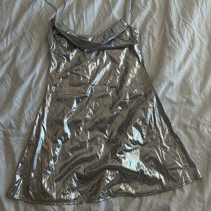 Silver mini dress